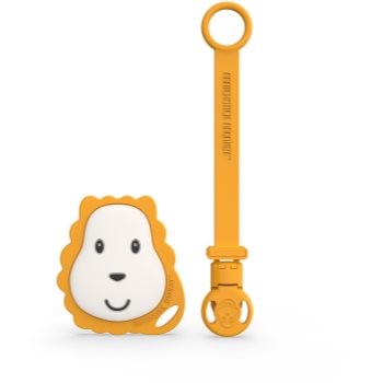 Matchstick Monkey Flat Face Teether & Soother Clip set cadou pentru copii Lion - imagine 2